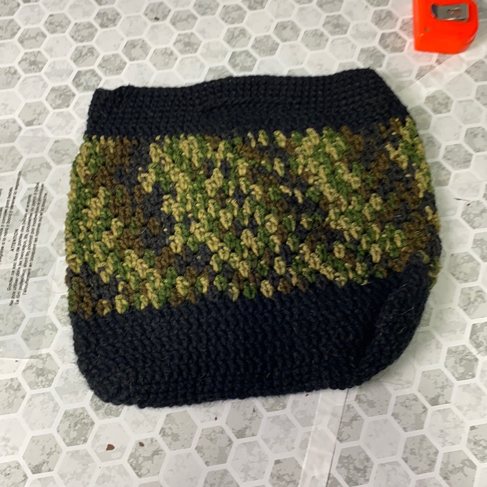 Crochet Handbag Black Camo Market Bag